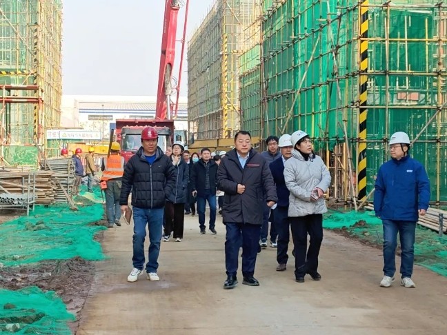 三亿股份董事长邢雅江携经营管理团队一行对草堂建设项目施工现场进行视察